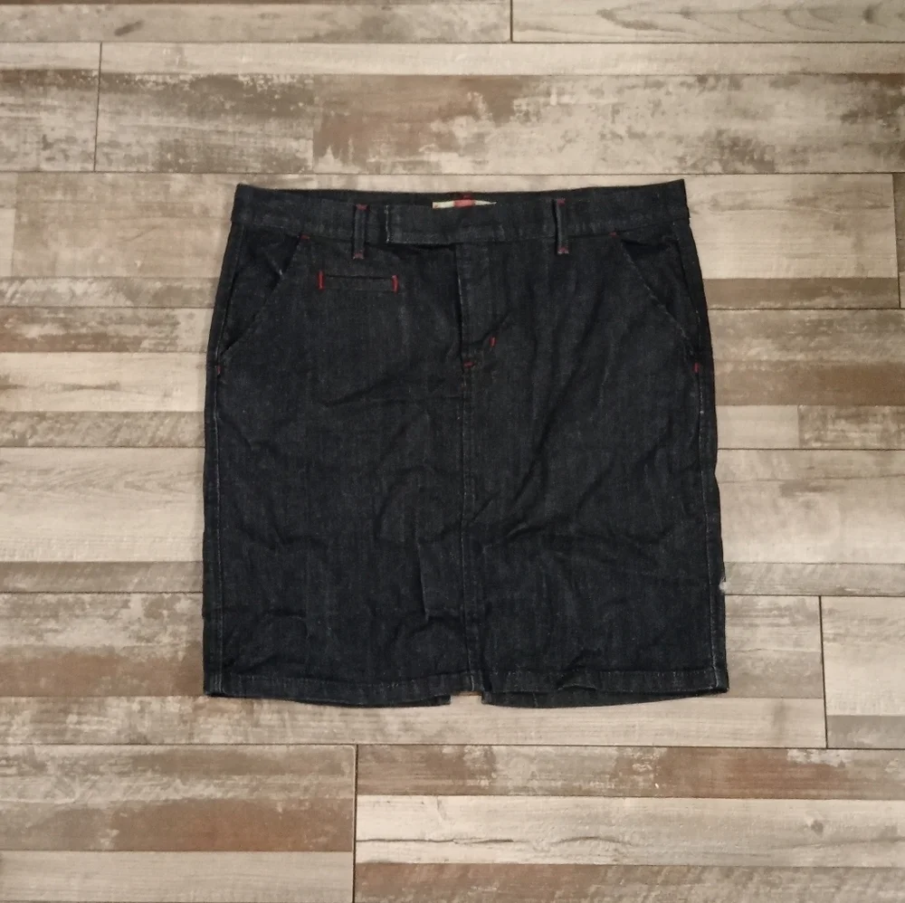 Old Navy Dark Blue Vintage Y2K Low-Rise Denim Women's Pencil Skirt Size 16